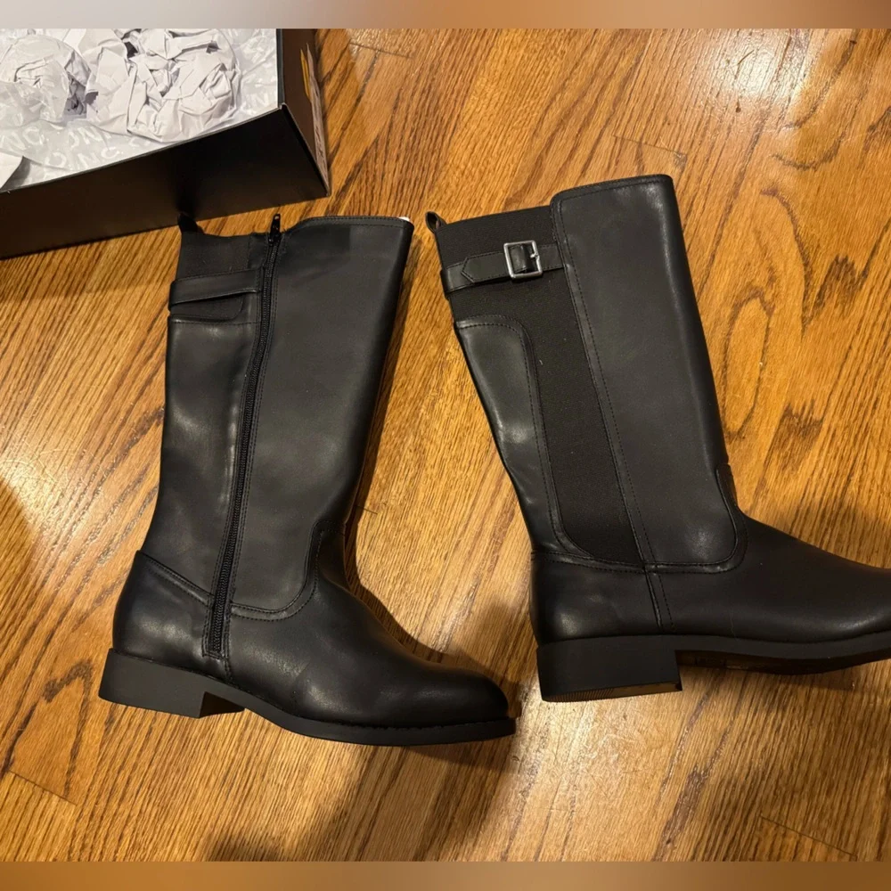 New INC International Concepts‎ Girls McKenzie Black Tall Riding Boots Classic